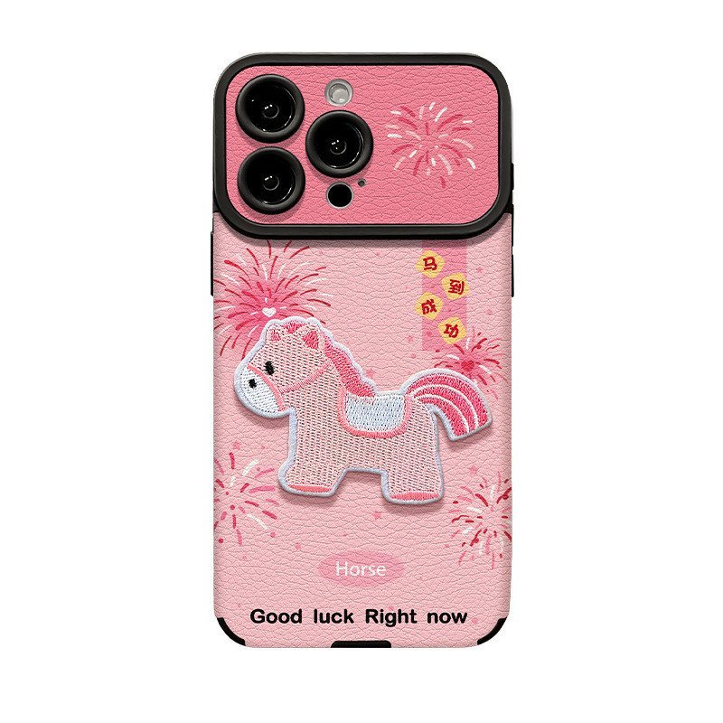 Sáng Tạo Pony Miếng Dán Dây Thích Hợp Cho iPhone17promax Vỏ Điện Thoại iphone15 Da 16 Năm Mới Silicon