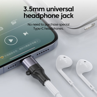 Elough Mini Loại C Sang 3.5MM Tai Nghe DAC Bộ Chuyển Đổi Âm Thanh Loại C Nam Sang 3.5MM Jack Nữ Chuyển Đổi