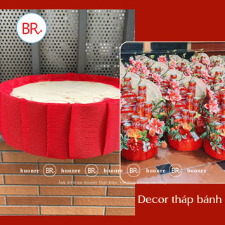 Trụ Gỗ Bọc Vải Lưới Làm Tháp Bánh, Tháp Nước Tết 2026 – Đế Gỗ Trang Trí Mâm Ngũ Quả, Set Lễ Hỏi ANGIHOME