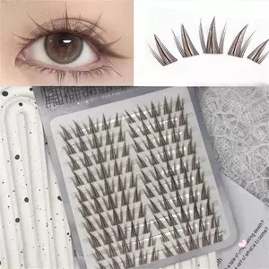 Lông mi giả màu nâu dành cho nữ 11-13mm Chiều dài hỗn hợp tự nhiên với dây đeo linh hoạt để trang điểm hàng ngày và trang phục