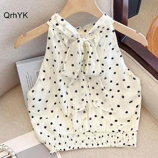 Áo Vest Nữ Ngắn Không Tay Chấm Bi Dây Neon, Thích Hợp Cho Ngày Lễ
