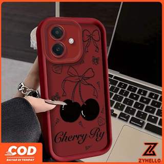 Ốp Lưng Cho OPPO Ren 15F Reno 14F Reno14 Pro Reno13 F Reno12F Reno11F Reno8T Reno8Z Reno7Z Reno8 Reno7 Reno5 Reno4 Ốp Điện Thoại TPU Chống Sốc Anh Đào Màu Đen Đơn Giản Và Phong Cách