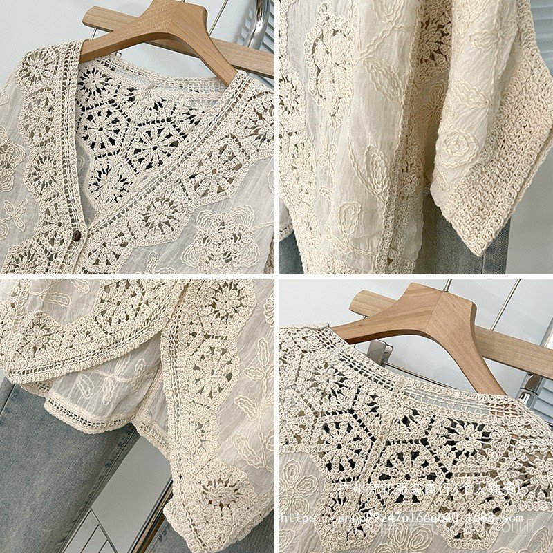 Áo cardigan plus size chất lượng cao, cổ chữ V, tay ba phần tư - Thời trang và chống nắng