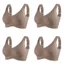 FallSweet 4PC Seamless Wireless Bras for Women Large Size Push Up Bra Comfort Underwear Anti-Sagging Bralette Female Lingerie