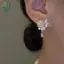Bông tai hoa pha lê và ngọc trai zircon, phụ kiện thời trang đơn giản, món quà hoàn hảo để dự tiệc