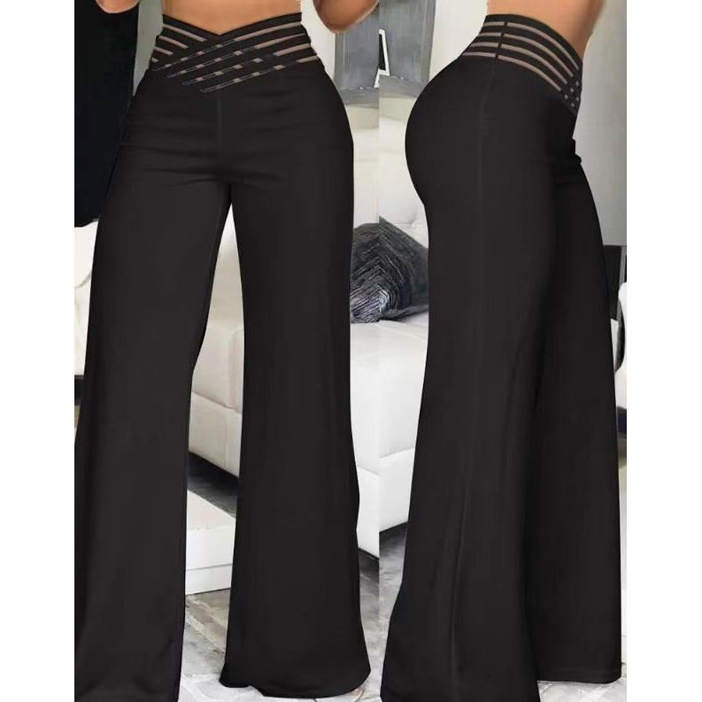 Quần Culottes Co Giãn Cao Cấp Phối Họa Tiết Trơn, Thích Hợp Mùa Hè - Size Quá Khổ