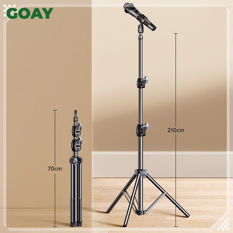 GOAY Micro Boom Chân Đế Chân Đế 1.7 2.1M Mic Chân Máy Braet 66CM Tay Chữ Thập Có Kẹp Và Giá Đỡ Điện Thoại Cho Iphone Samsung Xiaomi VN