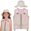 Kids Explorer Quần Áo Mũ Bộ Trang Phục Trẻ Em Cargo Safari Vest Cho Bé Trai Bé Gái Đi Bộ Đường Dài Câu Cá Cắm Trại Thăm Dò sonlekvn