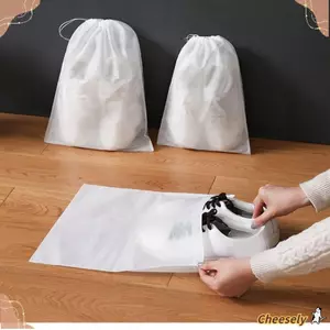 CHEESELY 10 / 30 Chiếc Vỏ Bụi Giày, Túi Đựng Du Lịch Chống Bụi, Túi Đựng Giày Gia Đình Dây Rút Có Thể Bảo Vệ