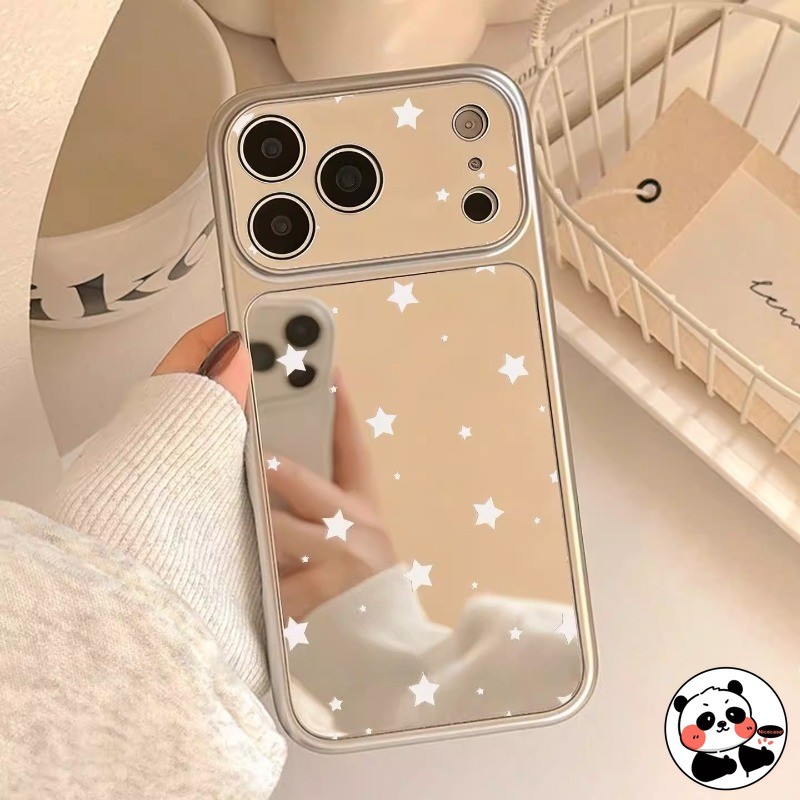 Ốp Điện Thoại Gương Bạc Cho iPhone Air 17 Pro Max 16 15 14 Plus 13 12 11 Pro Max XR XS Max X 17ProMax Vỏ Mềm Ins Phong Cách Ngôi Sao Dễ Thương