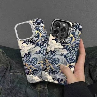 Vỏ mạ điện hình sóng Nhật Bản Bạc IMD cho OPPO Reno 15F 15 14 13 12 11 10 Pro 13F 11F 12F 8T 5G 10 Pro Plus 8 7 Pro 7Z 8Z Vỏ bọc giáp chống sốc cứng mờ