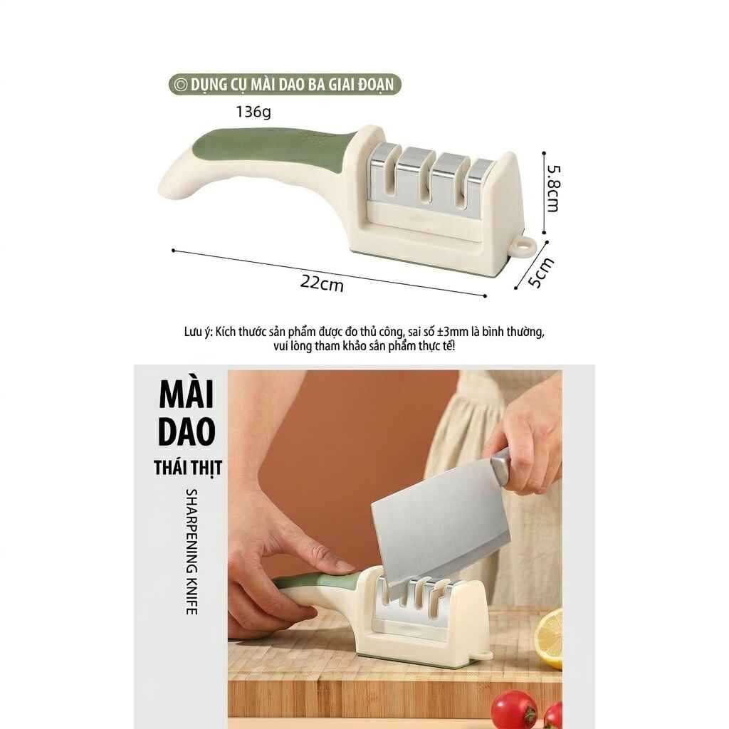 Dụng Cụ Mài Dao Kéo Cầm Tay Cơ Chế Mài 3 Tầng Mài Nhanh Sắc Bén Dụng Cụ Nhà Bếp Cao Cấp