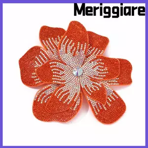 MERIGGIARE Miếng Dán Hoa Kim Cương Giả, Vải Thổ Cẩm Hoa Lấp Lánh Ba Chiều, Trang Trí Sang Trọng Đồ May Thủ Công DIY May-On Đính Trang Trí Giày