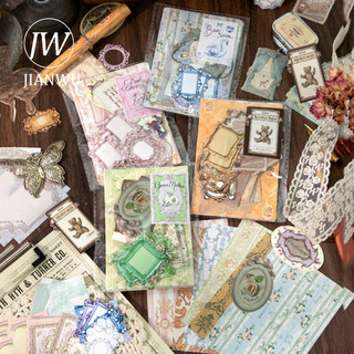 JIANWU Rococo Series Vintage Baroque Ren Hoa Phong Cảnh Cắt Kéo Sổ Lưu Niệm Chất Liệu Gói Sáng Tạo Rác Tạp Chí Văn Phòng Phẩm