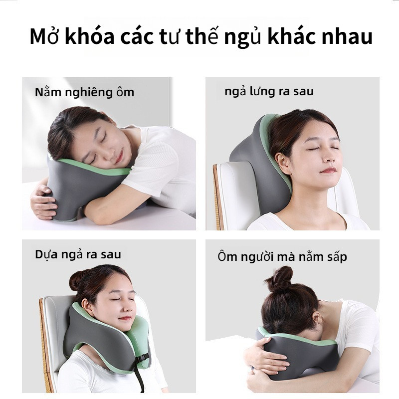 Gối Chữ U Memory Foam – Bảo Vệ Cổ, Dùng Văn Phòng & Du Lịch, Có Thể Gập Gọn