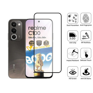 Realme C100 1-2 Chiếc HD Kính Cường Lực Bảo Vệ Màn Hình Cho Realme C85 Pro C75 C75x C71 C63 C67 C65 C55 C53 4G 5G 9D Kính Bảo Vệ Phim