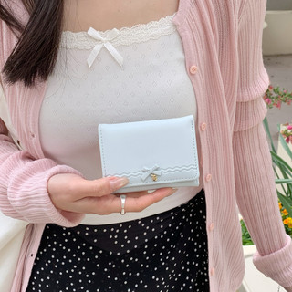 Ví nữ phong cách nơ ngọt ngào thời trang dung lượng lớn có thể gập lại có khóa Ví đựng tiền xu