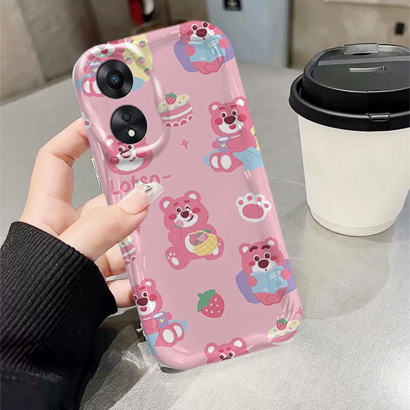 Ốp Silicon Hoạt Hình Cho OPPO A18 A38 A58 A60 A17 A17K 4G Điện Thoại Thông Minh 3D TPU Mềm Lotso Vỏ Điện Thoại Chống Sốc