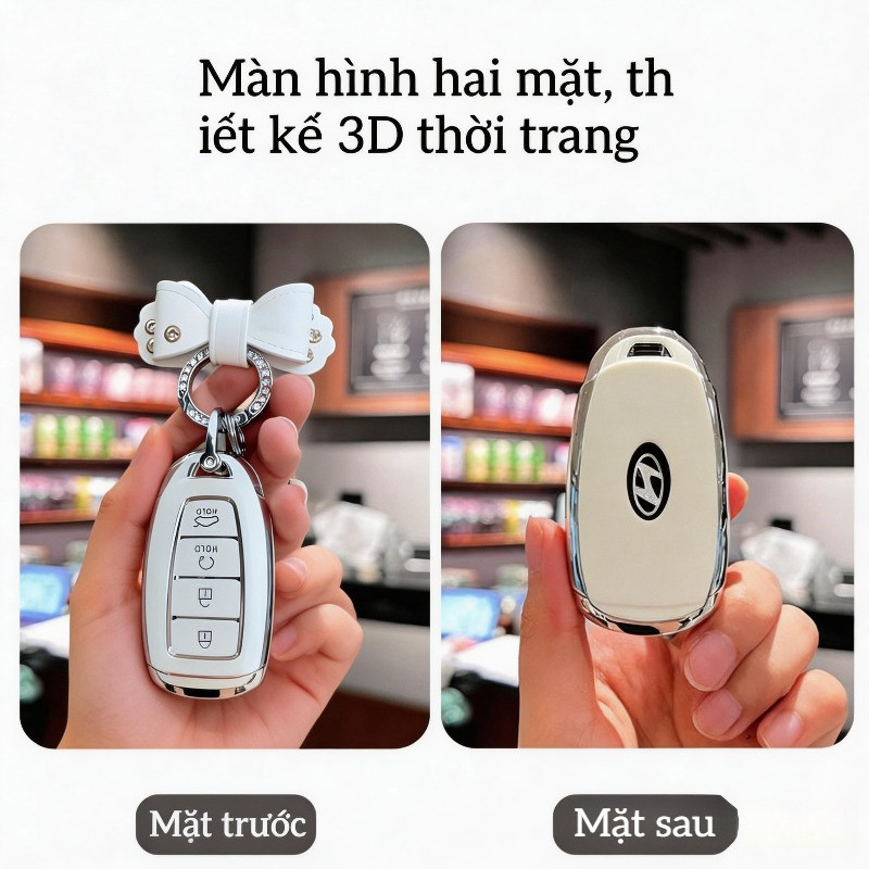Ốp Chìa Khóa TPU Cao Cấp Cho Xe Accent 2022-2026, Elantra 2021-2026 - Chống Trầy, Bảo Vệ Smart Key