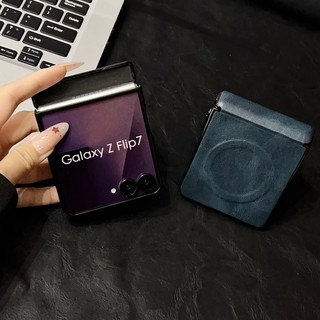 Bản Lề Từ Tính Mùa Thu Bao Da Dành Cho Samsung Galaxy Z Flip 7 7FE Z Flip 6 Z Flip 5 Vỏ Cứng Chống Sốc