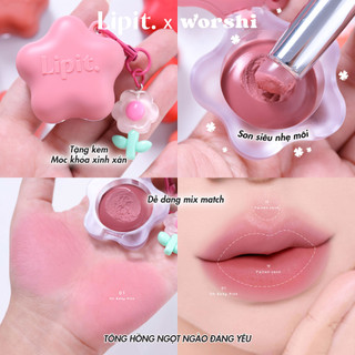 Son Kem Bùn Và Má Hồng 3in1 LIP IT X WORSHI CLOUDY LIP & CHEEK BARE MOUSSE 4.5G