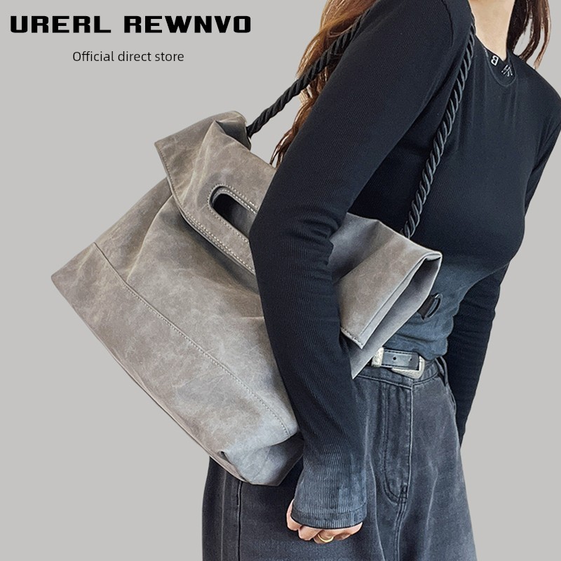 URERL REWNVO Túi Tote da mềm 2026 Phong cách mới Hợp thời trang A4 Class Commuter Túi đeo chéo dung tích lớn Túi đeo vai