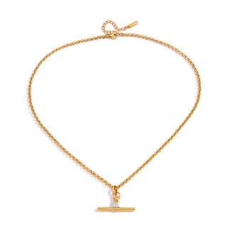 Châu Âu Mỹ ins Zircon Thép Titan Hình Học Vòng Cổ Nữ