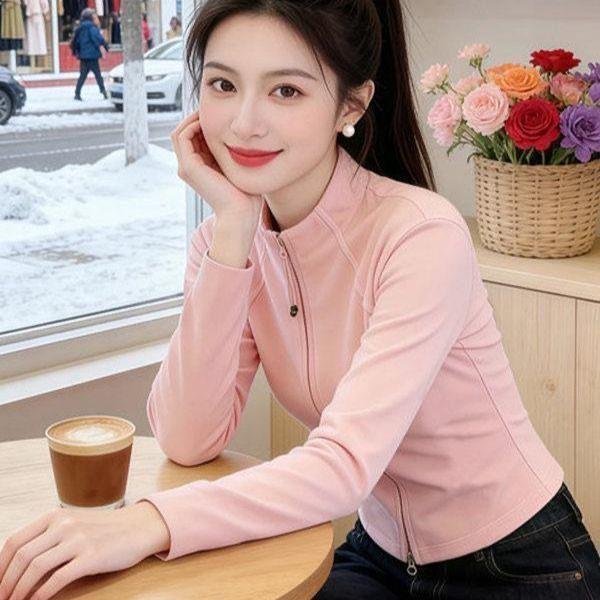 Mùa xuân 2026 - Áo Khoác Mỏng Màu Hồng Phong Cách Mới, Perfect cho Du Lịch