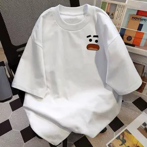 Áo phông basic tay lỡ thời trang, unisex hình mặt buồn in ng ự c-chang3158