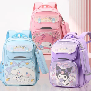 Học Sinh Tiểu Học Schoolbag Hoạt Hình Kuromi Trẻ Em Ba Lô Bé Gái Giảm Gánh Nặng Bảo Vệ Cột Sống Lối Vào Ba Lô