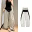 Quần ống rộng lụa chấm bi phong cách Hàn Quốc, dáng drape phù hợp eo cao