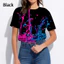 Áo thun graffiti splash ink 3D màu vui nhộn cho nam nữ, phù hợp mặc mùa hè