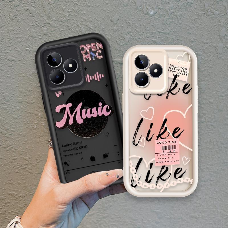 Ốp Lưng Cho Realme C53 C51 Note 50 C63 C61 Hoạt Hình Silicon Phụ Kiện Vỏ Điện Thoại Mềm TPU Như Cô Gái Âm Nhạc Mắt Thiên Thần Chống Sốc Ốp Lưng