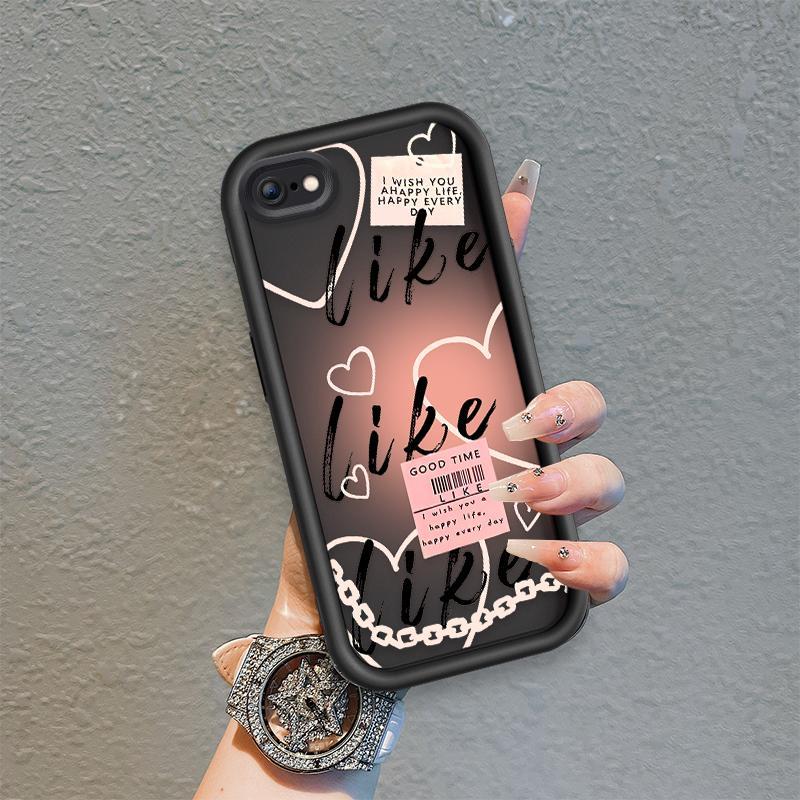 Ốp Lưng Cho iPhone 6 6s 7 8 se2020 Plus Hoạt Hình Silicon Phụ Kiện Vỏ Điện Thoại Mềm TPU Như Âm Nhạc Cô Gái Mắt Thiên Thần Chống Sốc Mặt Sau
