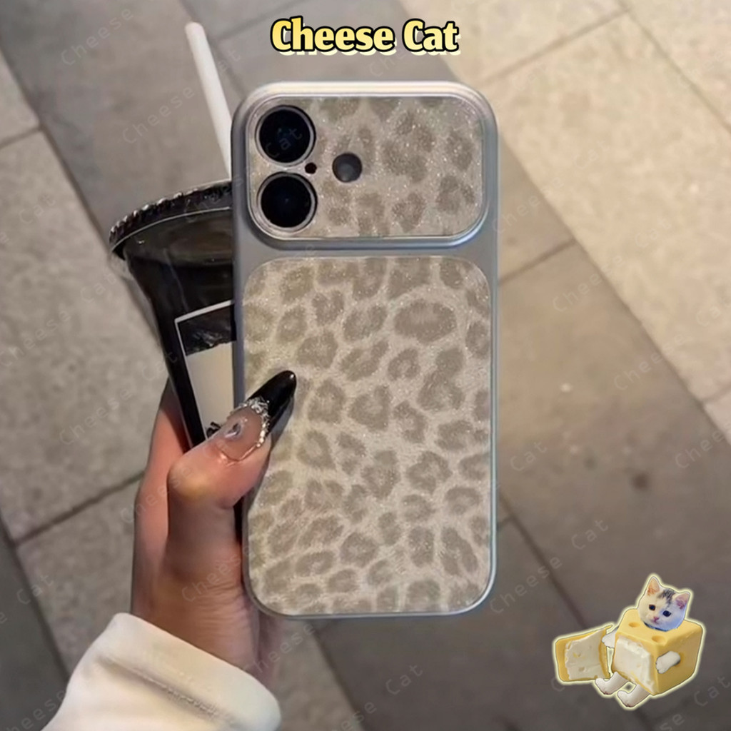 Ốp điện thoại iPhone họa tiết da báo màu hồng lấp lánh cho iPhone 17 16 15 12 11 14 13 Pro Max XR Xs Max Vỏ bảo vệ bằng