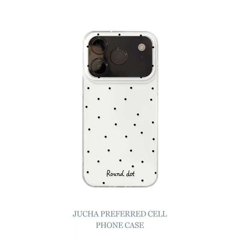 Ốp Điện Thoại Thích Hợp Cho iPhone 7 8 X XS XR XSMAX 11 12 13 14 15 16 17 Pro max Plus Air Polka Dot Hoa Trắng Đen Có Giá Đỡ Vỏ Bảo Vệ Chống Sốc Bao Gồm Tất Cả GOLJ