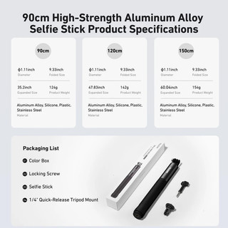 TELESIN Nhôm Selfie Stick Chân Máy Gắn Cho GoPro Hero 13 12 11 10 9 8 Insta360 DJI Osmo Camera Hành Động Nhẹ Monopod