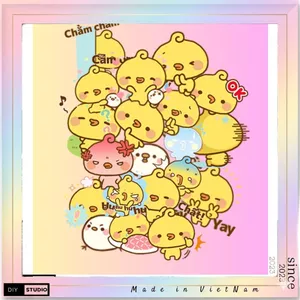 Combo 10/50/100 sticker gà PIYOMARU playful dễ thương chip con vàng