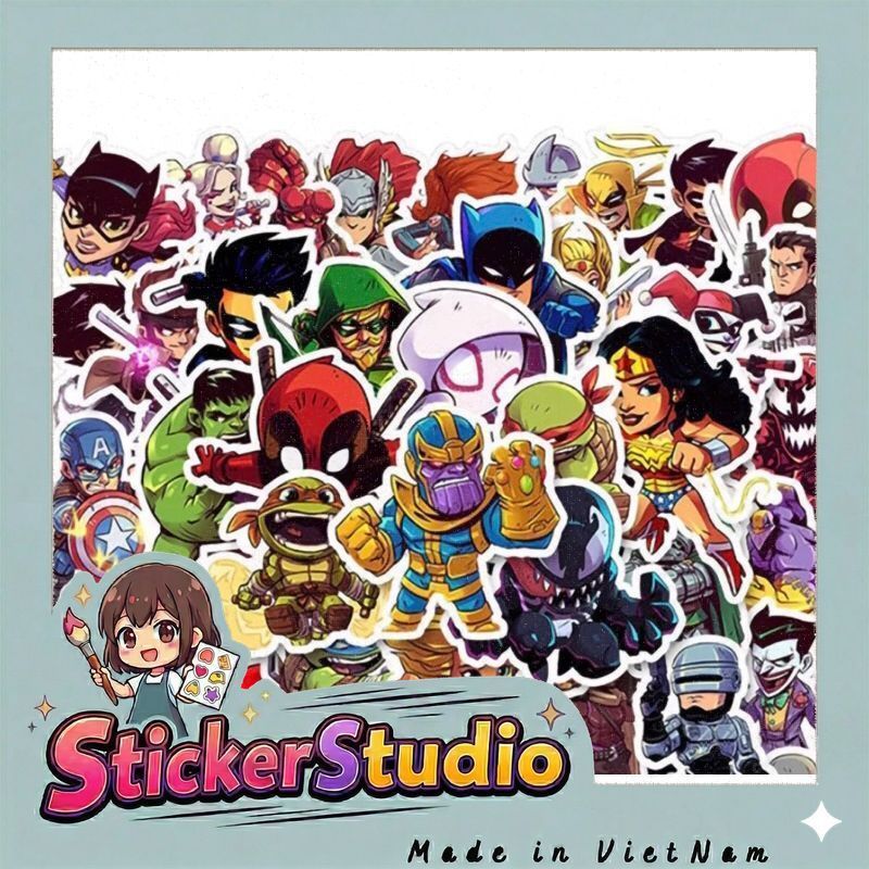 60 sticker Marvel và DC Siêu Anh Hùng Người Nhện DIY Sáng Tạo Điện Thoại / Động Cơ / Xe Hơi Dán Nhà Decal Dán