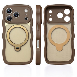 Vỏ sóng nâng cao giá đỡ từ tính Vỏ điện thoại di động cho iPhone17 Pro Max 16 15 Pro Max Bảo vệ camera chống sốc Vỏ lưng cứng chống rơi