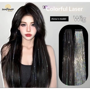 Phụ kiện tóc laser treo tai giả mảnh, dán nhiều màu sắc nhấp nháy