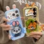 Ốp Điện Thoại Thêu Tai Fox Rabbit Da 3D Cho iPhone 17 Pro Max 17 Air 16 Plus 15 14 13 12 11 Vỏ Bảo Vệ Chống Sốc