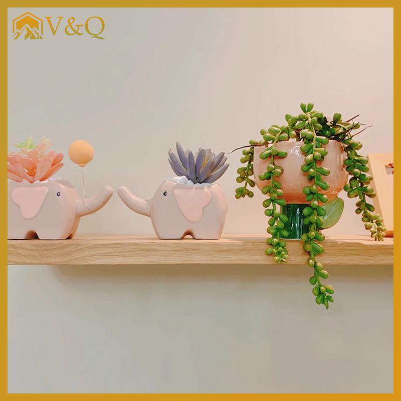 Littleloves1 Dễ Thương Gốm Hoa Hình Động Vật Voi Cây Nồi Để Bàn Ban Công Trang Trí Nhà Trang Trí Bình Gốm VN