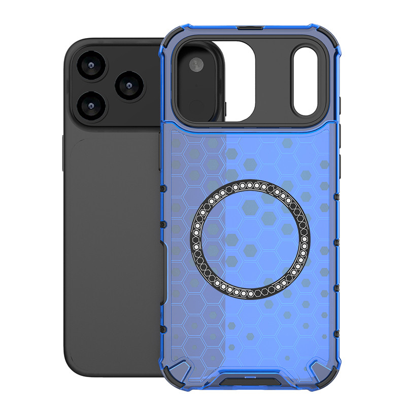 Ốp Điện Thoại Từ Tính Tản Nhiệt Tổ Ong Cho iPhone 17 16 15 14 13 12 11 Pro Max 17 Air 16 15 14 Plus Với Bốn Góc Chống Rơi Da Cảm Giác Bán Trong Suốt TPU + Vỏ PC