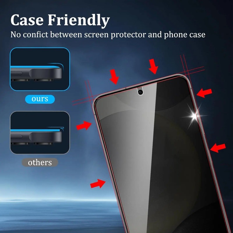 2 Chiếc Dành Cho Samsung Galaxy S25 S24 S23 S22 S21 S20 Plus Ultra FE Chống Gián Điệp Riêng Tư Kính Cường Lực Cho Galaxy S10e S10 Note 10 20 Lite Đen Edge Bảo Vệ Màn Hình Chống Vân Tay