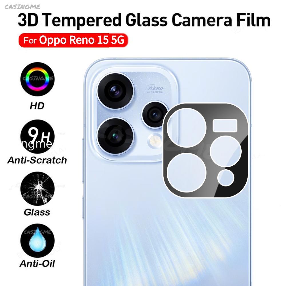 Ốp bảo hiểm toàn diện cho Oppo Reno 15 5G 2025, kính bảo vệ ống kính máy ảnh 3D, kính cường lực Full Cover