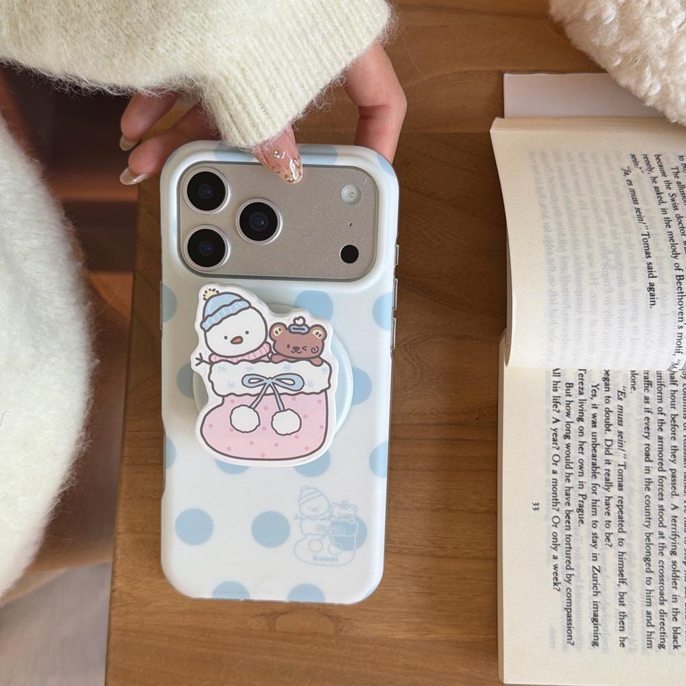 Ốp Lưng Cứng Tương Thích Với iPhone 13 14 14Pro 14ProMax 15 15Pro 15ProMax 16 16Pro 16ProMax 17 17Pro 17ProMax Ốp Nam Châm Họa Tiết Điểm Sóng Xanh