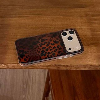 Ốp lưng cứng Tương thích với iPhone 13 14 14Pro 14ProMax 15 15Pro 15ProMax 16 16Pro 16ProMax 17 17Pro 17ProMax Vỏ nam châm họa tiết in họa tiết da báo màu nâu đen