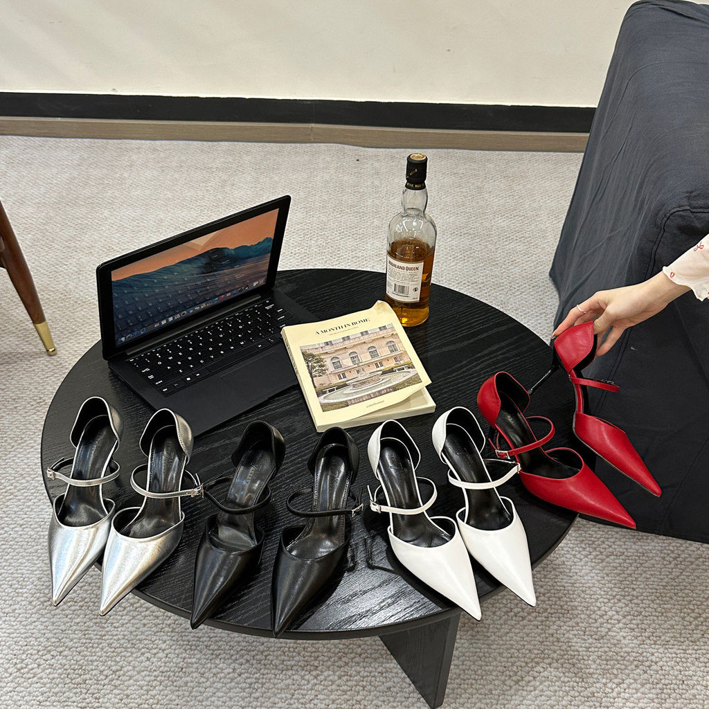 TT Phong Cách Hàn Quốc Mũi Nhọn Giày Sandal Cao Gót Nữ Mùa Hè Sang Trọng Giày Đơn