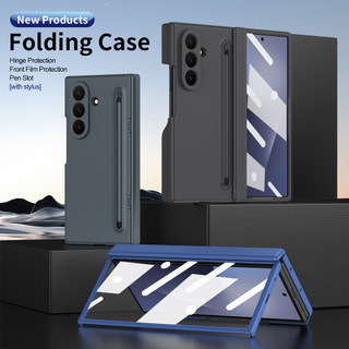Ốp Lưng Gấp Mới Cho Samsung Galaxy Z TriFold ZTriFold 5G Vỏ Bảo Vệ Bản Lề Lò Xo Từ Tính Có Bút Cảm Ứng